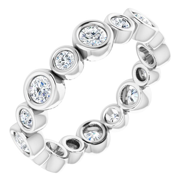 1.15 ct. Round Diamond Eternity Band Bezel Set Stackable Ring-VIRABYANI